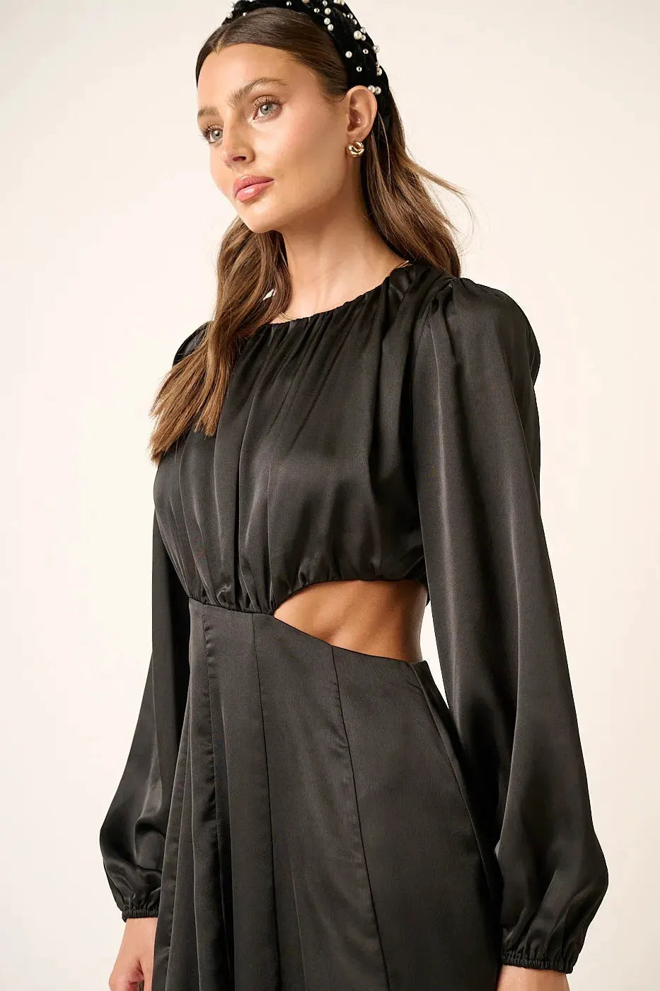 Mittoshop Satin Side Cutout Detail Mini Dress by Mittoshop