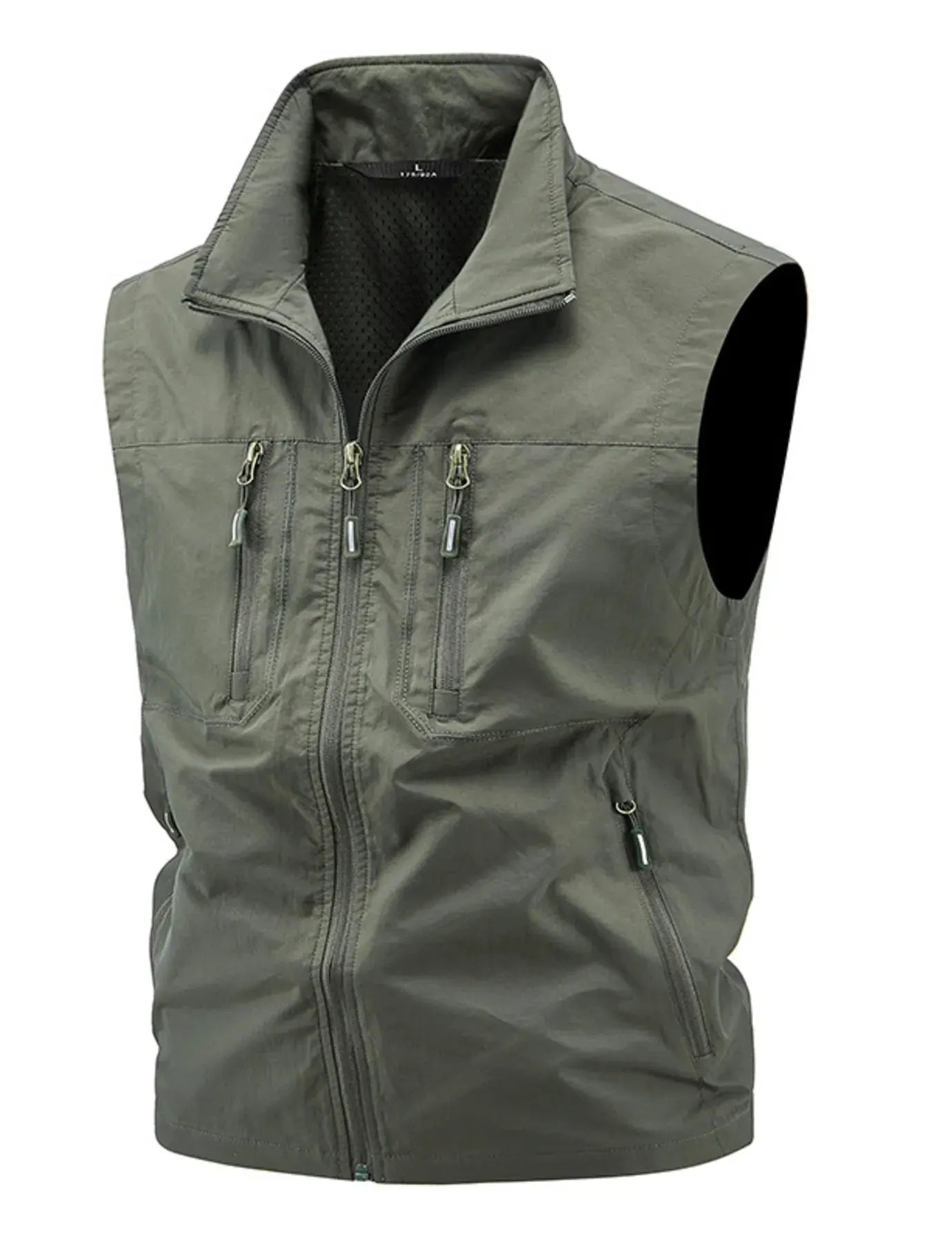 Men's Plus Size Lightweight Multi-Pocket Outdoor Vest by Trendsi