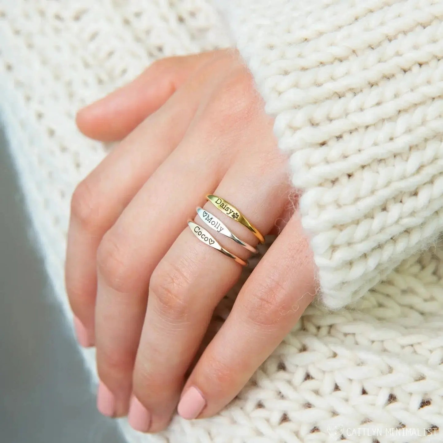 Tiny Name Ring - Minimalist Ring - delicate ring by Maiden-Art