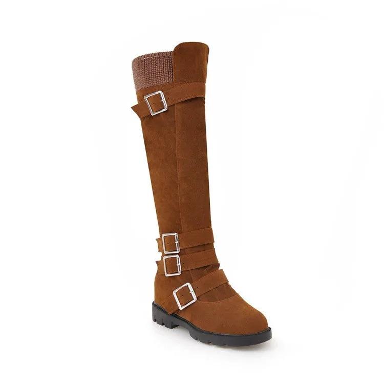 British Belt Buckle High Top Martin Boots Women by Maiden-Art