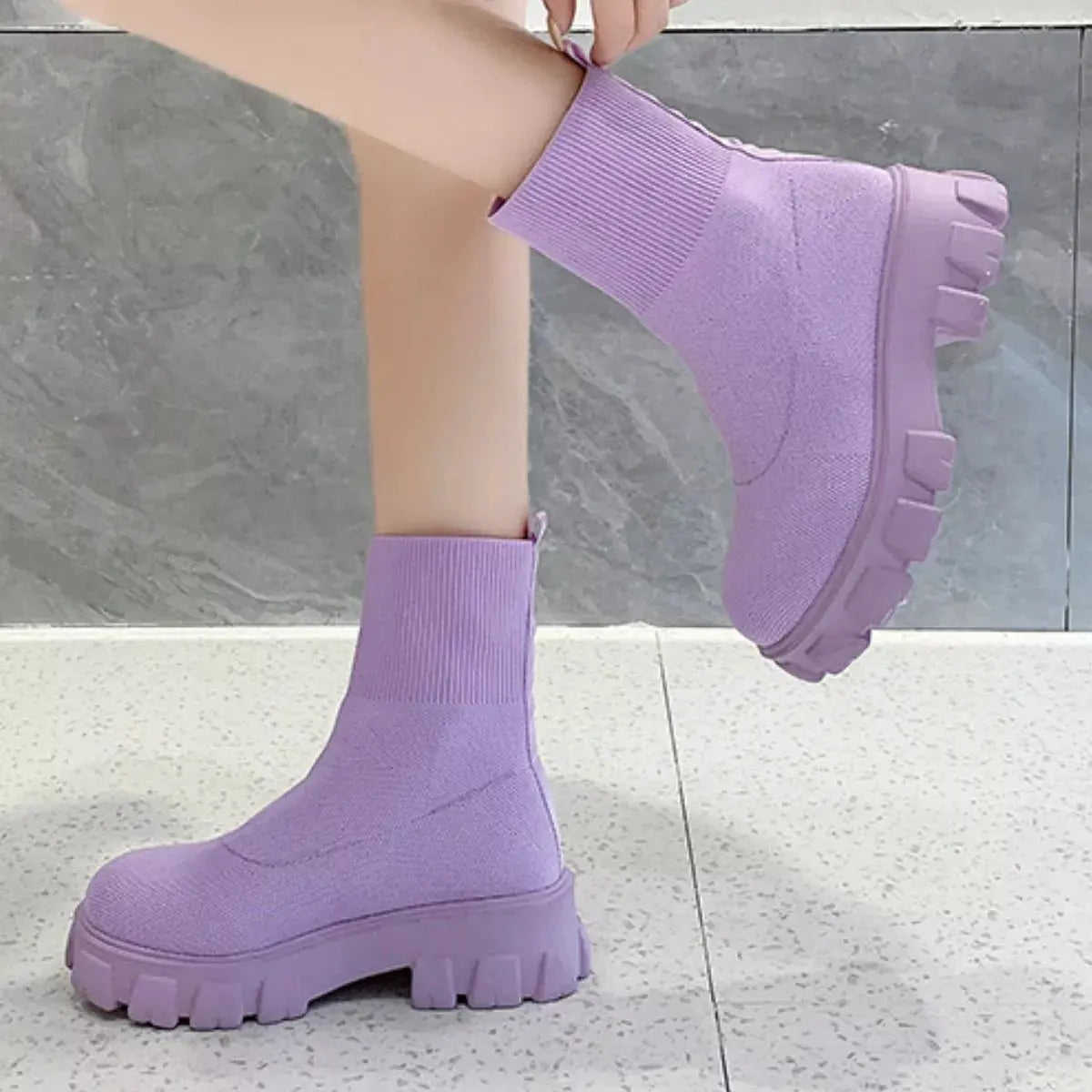 Round Toe Block Heels Boots by Partner Label
