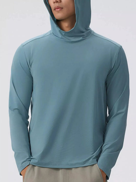 Men's Solid Color Long Sleeve Hoodie by Partner Label