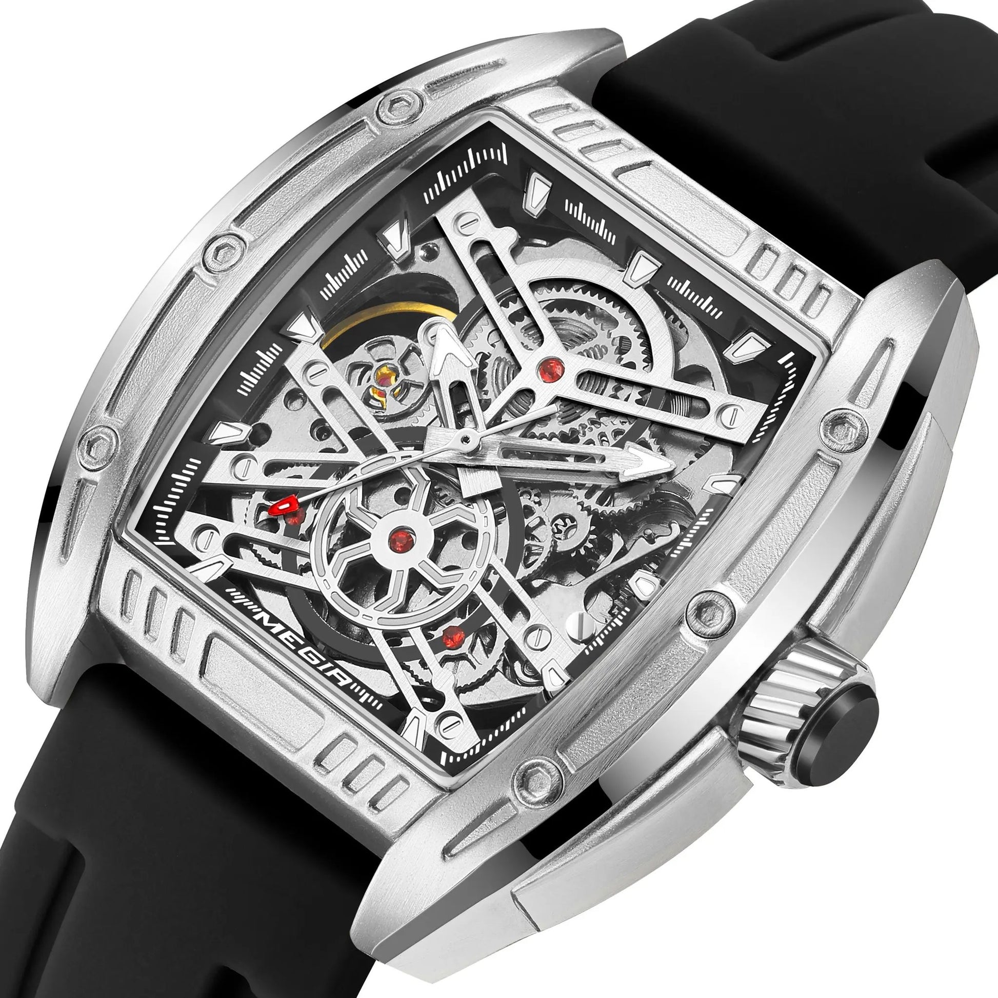 MEGIR Original Luxury Sport Watch for Men Silicone Band Automatic Mechanical Movement WristWatches Luminous Clock Reloj Hombre 8601 by MEGIR WATCH GROUP