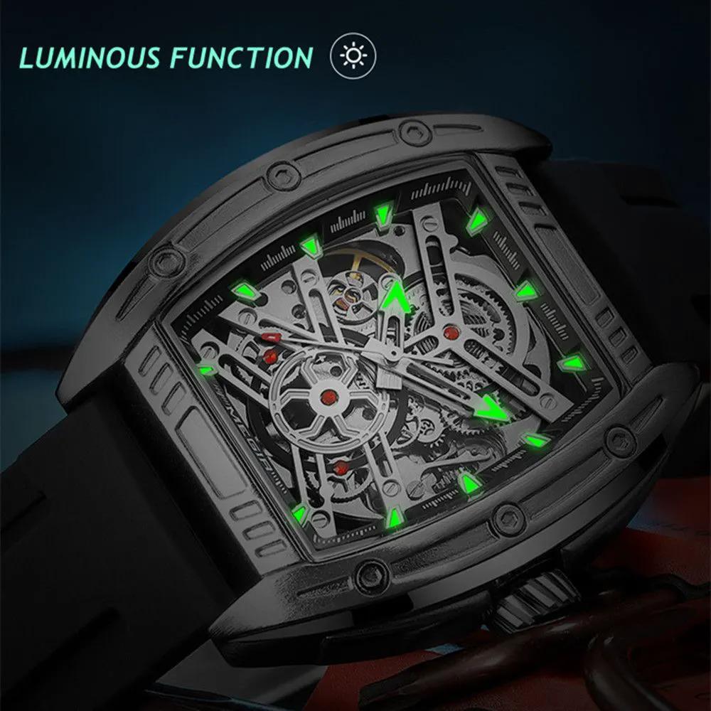 MEGIR Original Luxury Sport Watch for Men Silicone Band Automatic Mechanical Movement WristWatches Luminous Clock Reloj Hombre 8601 by MEGIR WATCH GROUP