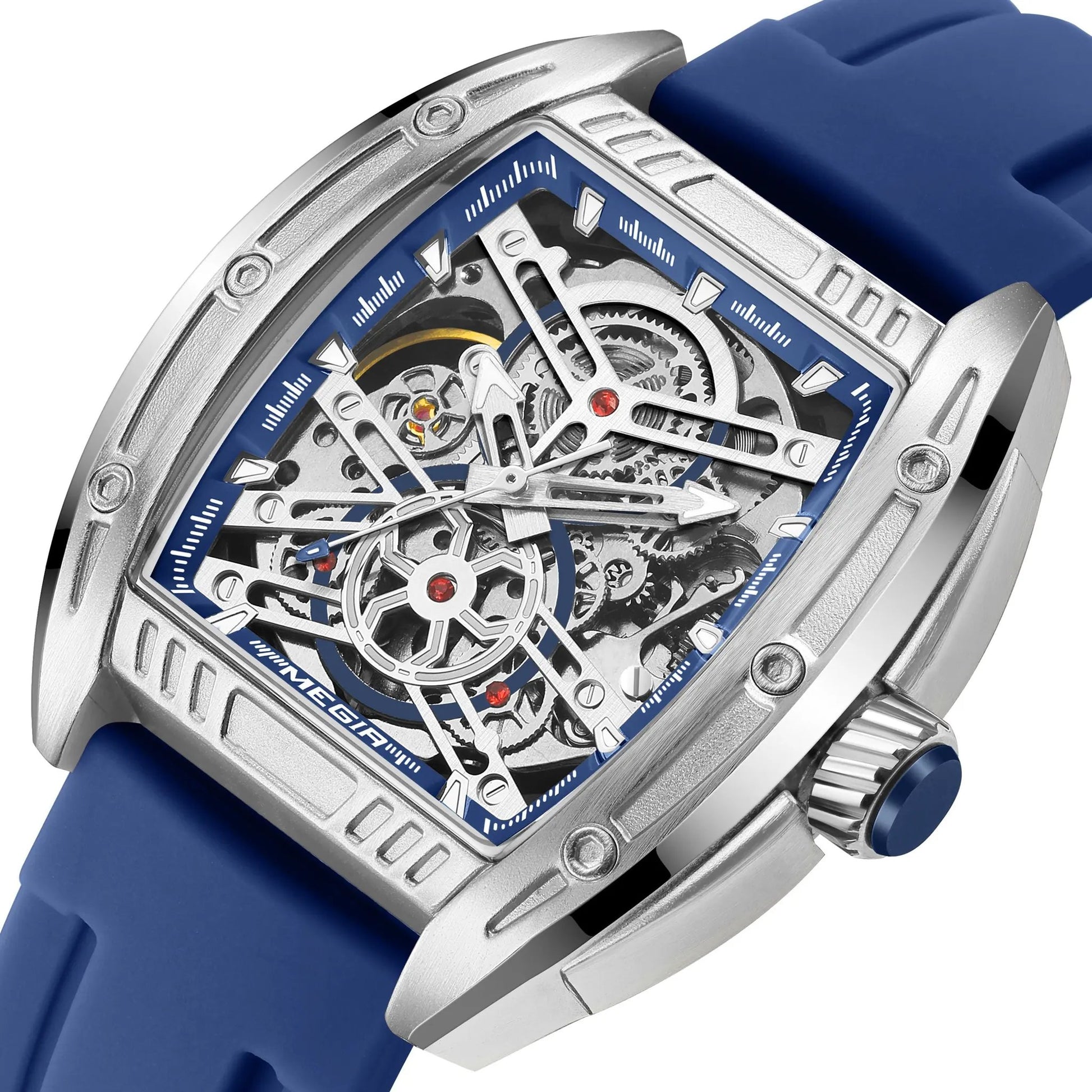 MEGIR Original Luxury Sport Watch for Men Silicone Band Automatic Mechanical Movement WristWatches Luminous Clock Reloj Hombre 8601 by MEGIR WATCH GROUP