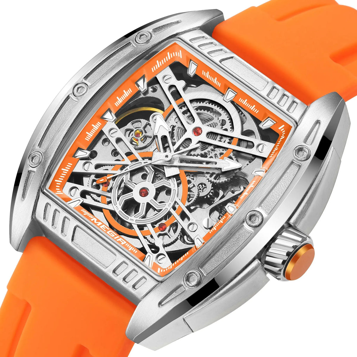 MEGIR Original Luxury Sport Watch for Men Silicone Band Automatic Mechanical Movement WristWatches Luminous Clock Reloj Hombre 8601 by MEGIR WATCH GROUP