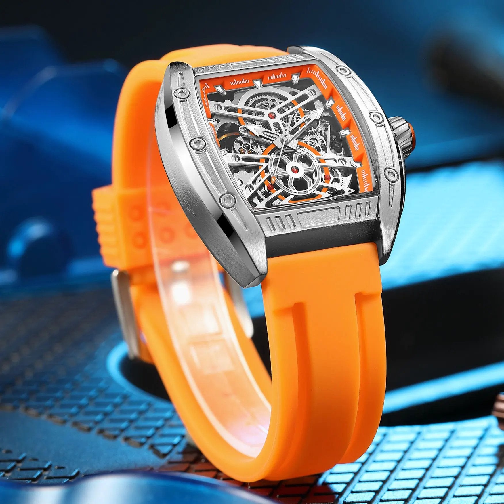 MEGIR Original Luxury Sport Watch for Men Silicone Band Automatic Mechanical Movement WristWatches Luminous Clock Reloj Hombre 8601 by MEGIR WATCH GROUP
