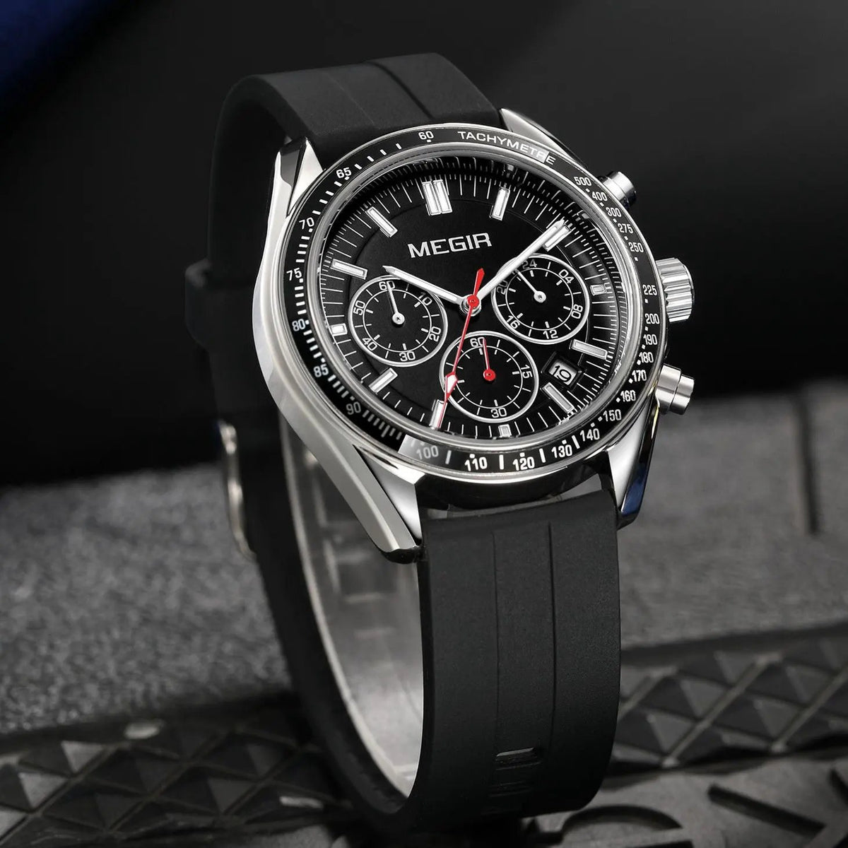 MEGIR Analog Quartz Wrist Watch Chronograph Luminous Business Sport Watches with Silicone Strap Calendar Man Clock Reloj Hombre 8105 by MEGIR WATCH GROUP