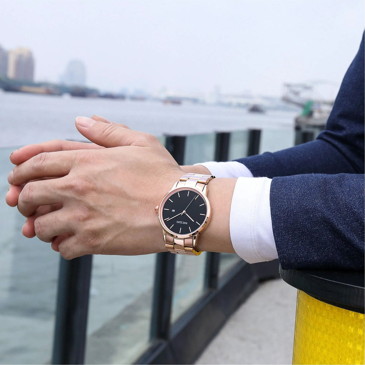MEGIR Quartz Watch for Men Top Brand Luxury Steel Band Wristwatches Business Casual Date Clock Waterproof Relogio Masculino 2164 by MEGIR WATCH GROUP
