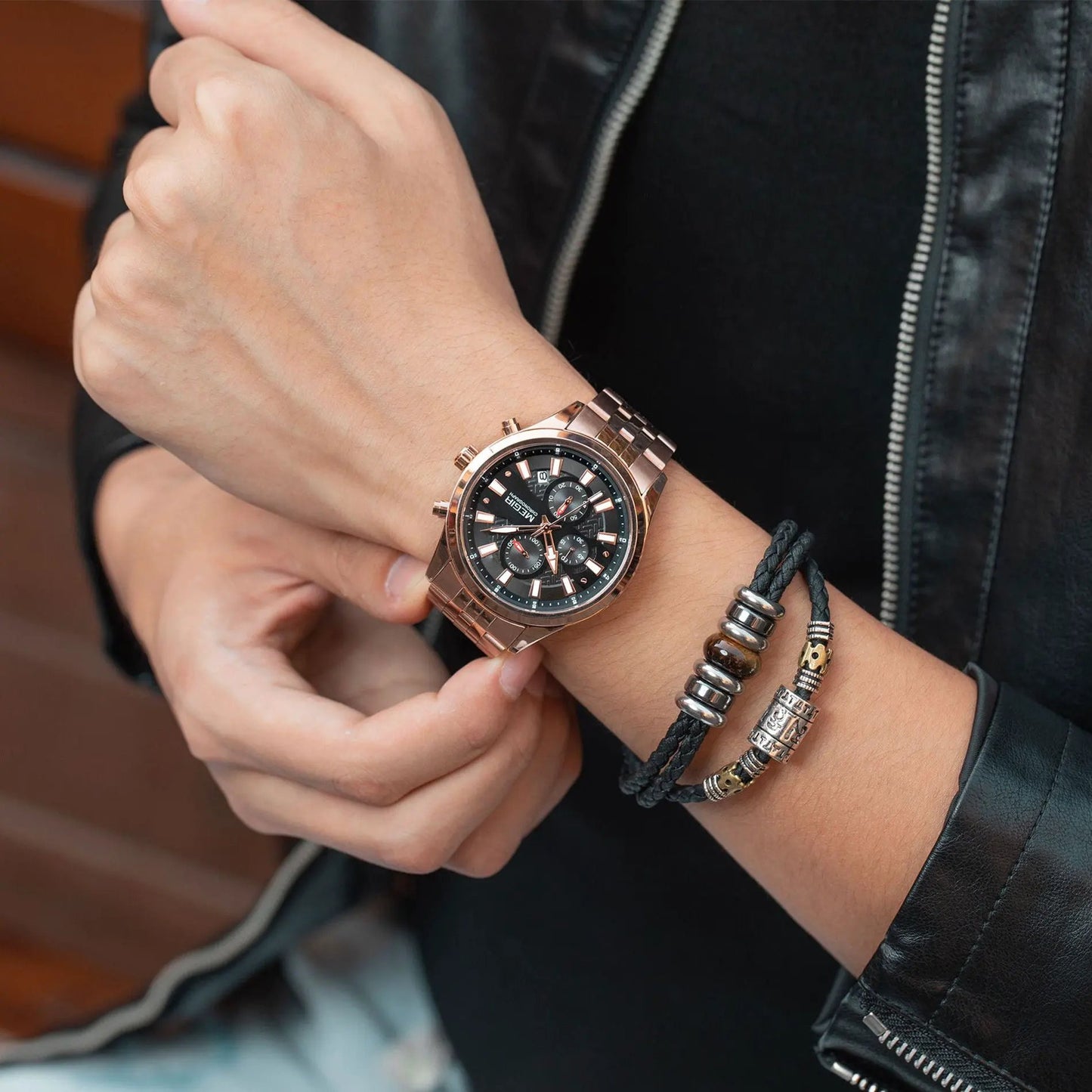 MEGIR Fashion Men Watches Luxury Business Wristwatch Stainless Steel Quartz Watch Calendar Luminous Man Clock Relogio Masculino 2154 by MEGIR WATCH GROUP