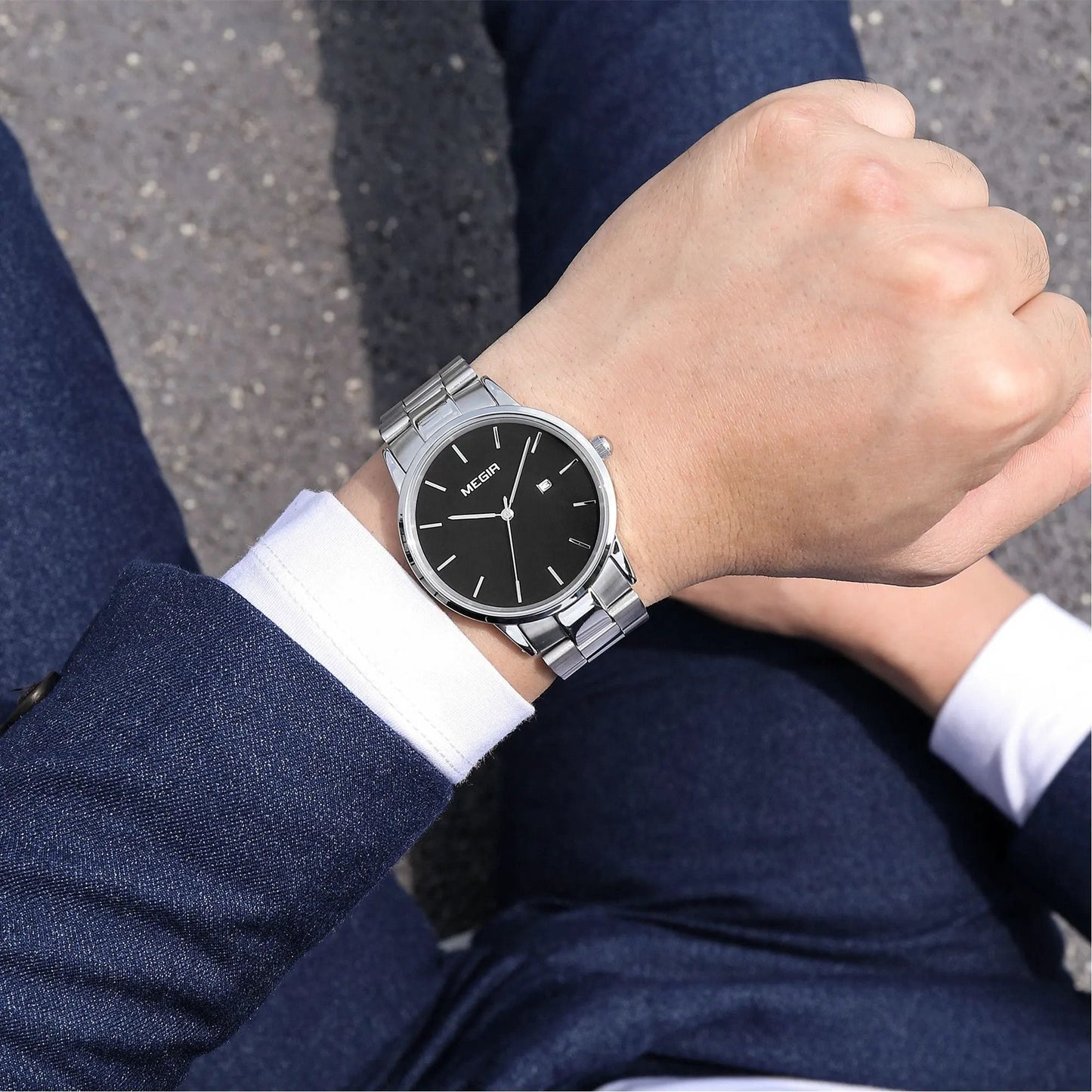 MEGIR Quartz Watch for Men Top Brand Luxury Steel Band Wristwatches Business Casual Date Clock Waterproof Relogio Masculino 2164 by MEGIR WATCH GROUP