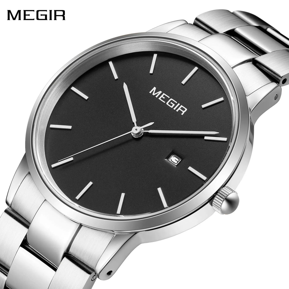 MEGIR Quartz Watch for Men Top Brand Luxury Steel Band Wristwatches Business Casual Date Clock Waterproof Relogio Masculino 2164 by MEGIR WATCH GROUP
