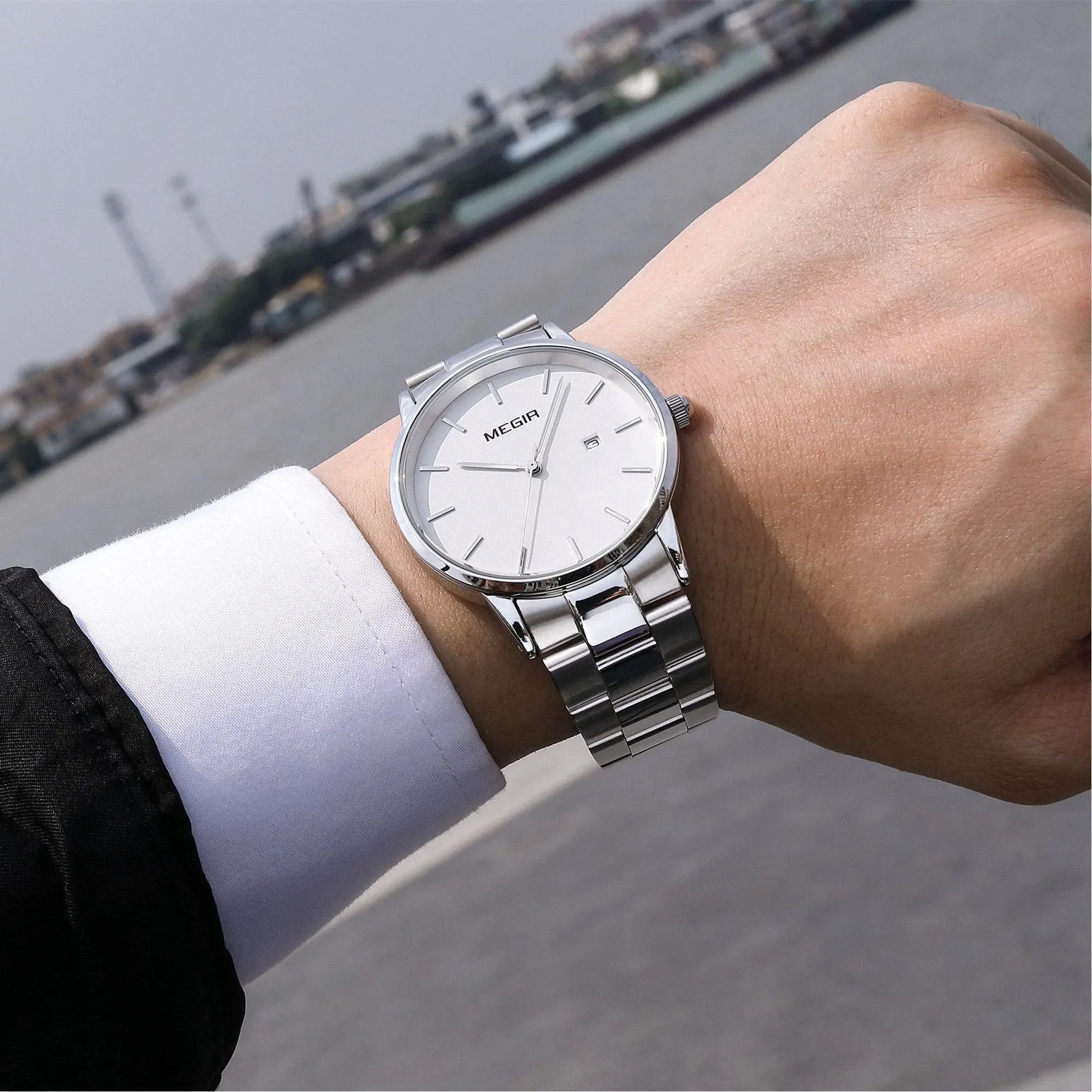 MEGIR Quartz Watch for Men Top Brand Luxury Steel Band Wristwatches Business Casual Date Clock Waterproof Relogio Masculino 2164 by MEGIR WATCH GROUP