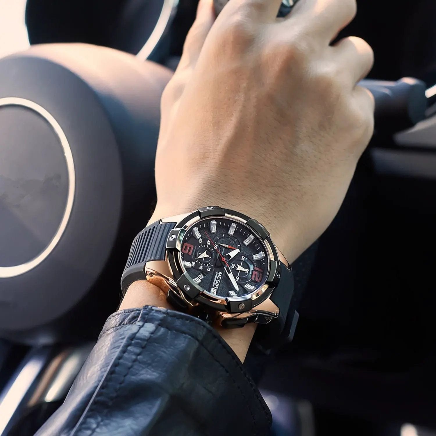 MEGIR Men's Chronograph Original Top Luxury Sports Military Watches for Men Date Luminous Wristwatches Clock Relogio Masculino 2161 by MEGIR WATCH GROUP