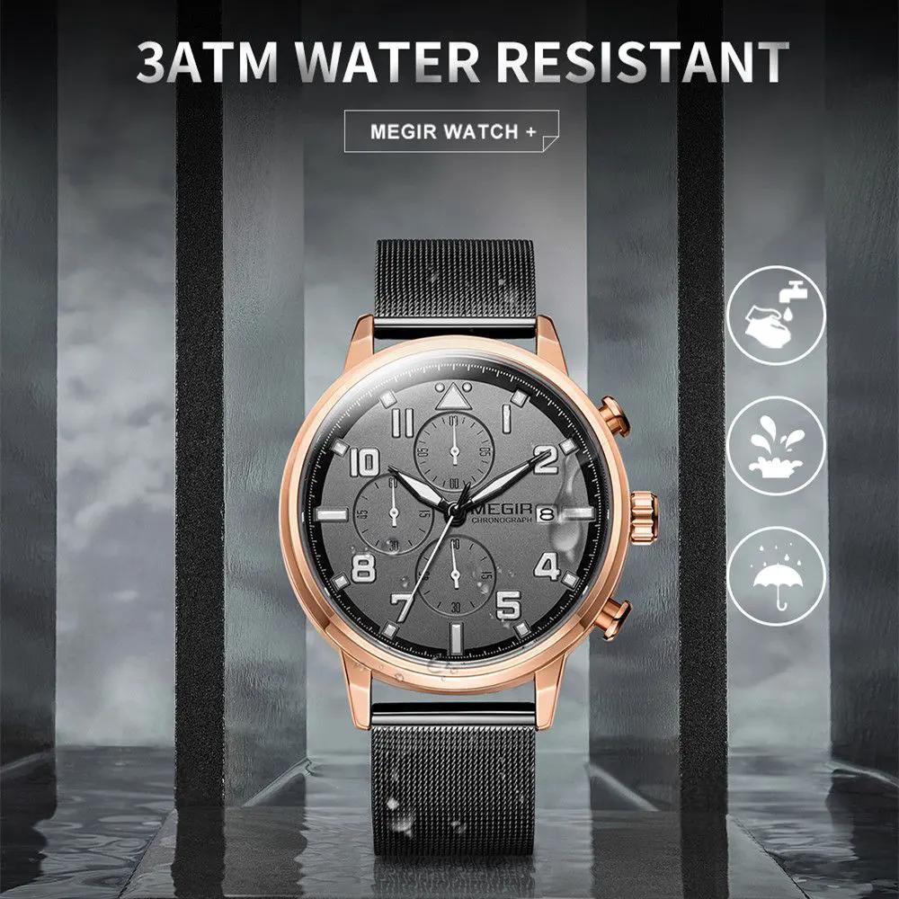 MEGIR Luxury Watches for Mens Casual Business Quartz Wrist Watch Calendar Date Man Clock Chronograph Relogio Masculino 2157 by MEGIR WATCH GROUP