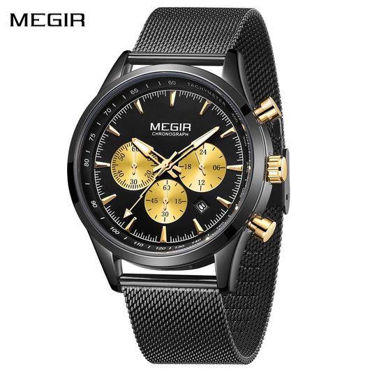 MEGIR Fashion Watch for Men Top Luxury Big Dial Business Quartz Watches Waterproof Steel Wrist Watch Clock Relogio Masculino 2153 by MEGIR WATCH GROUP