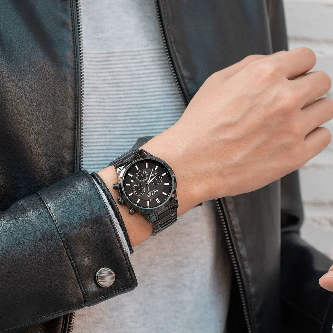 MEGIR Stainless Steel Waterproof Wrist Watches for Men Luminous Chronograph Business Quartz Men's Casual Clock Reloj Hombre 2150 by MEGIR WATCH GROUP