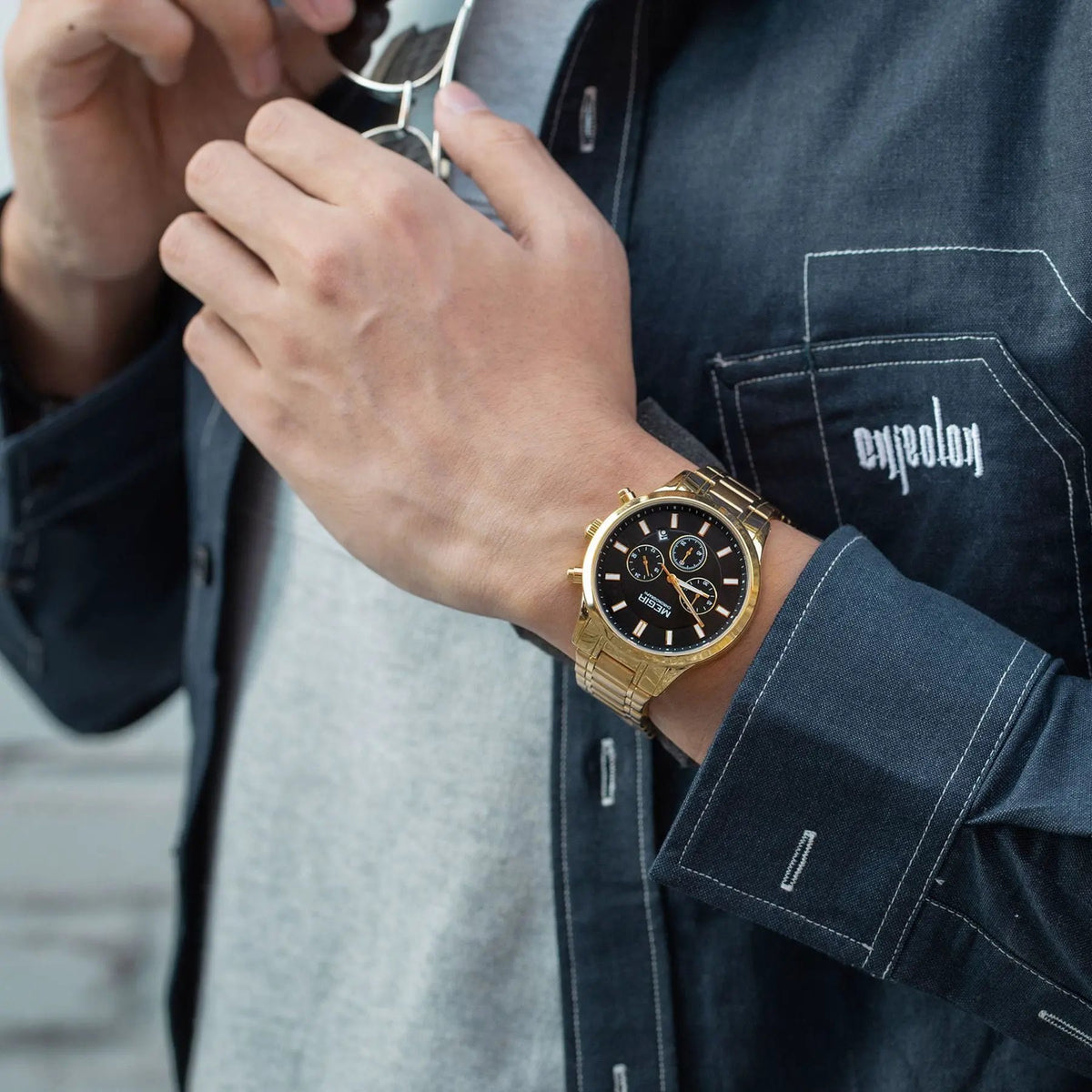 MEGIR Stainless Steel Waterproof Wrist Watches for Men Luminous Chronograph Business Quartz Men's Casual Clock Reloj Hombre 2150 by MEGIR WATCH GROUP