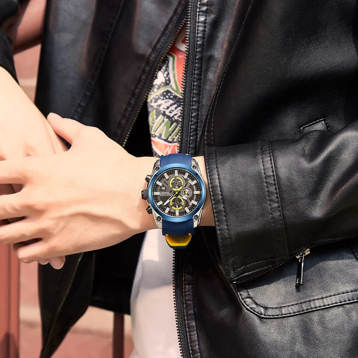 MEGIR Original Blue Sport Watches for Men Luxury Chronograph Man Military Quartz Wristwatch Clock Luminous Big Dial Reloj Hombre 2144 by MEGIR WATCH GROUP
