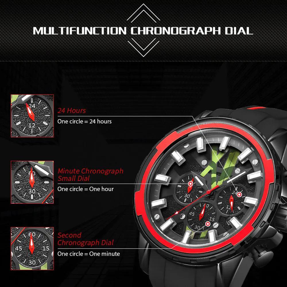 MEGIR New Sport Watch for Luxury Silicone Quartz Casual Wristwatch Waterproof Military Wrist Watch Man Clock Reloj Hombre 2133 by MEGIR WATCH GROUP
