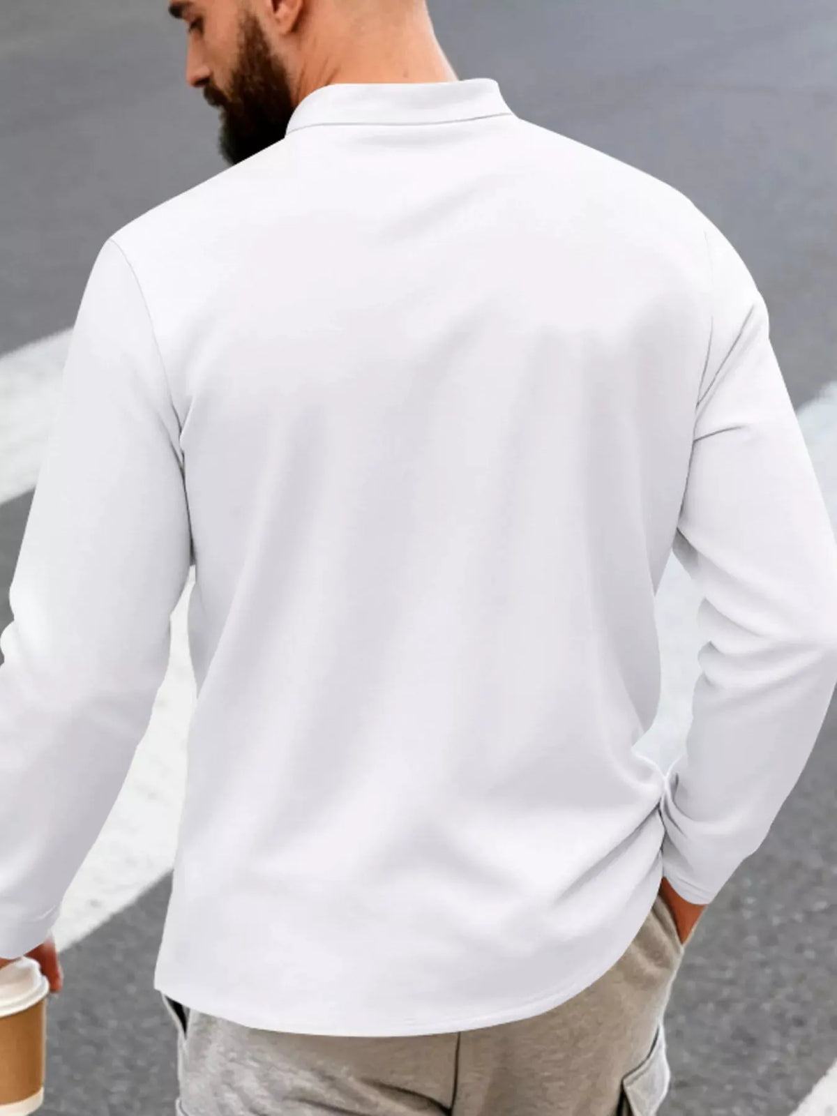Men's Full Size Button Detail Long Sleeve Shirt Plus Size by Trendsi