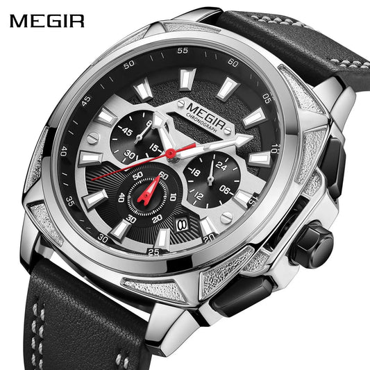 MEGIR Relogio Masculino Watches Men Fashion Leather Band Sports Military Watches Luxury Quartz Business Wristwatch Reloj Hombre 2128 by MEGIR WATCH GROUP