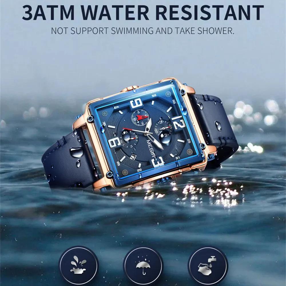 MEGIR Men Watch Top Brand Luxury Chronograph Quartz Watches Clock Waterproof Leather Strap Sport Military Wristwatch Relogio Masculino 2061 by MEGIR WATCH GROUP