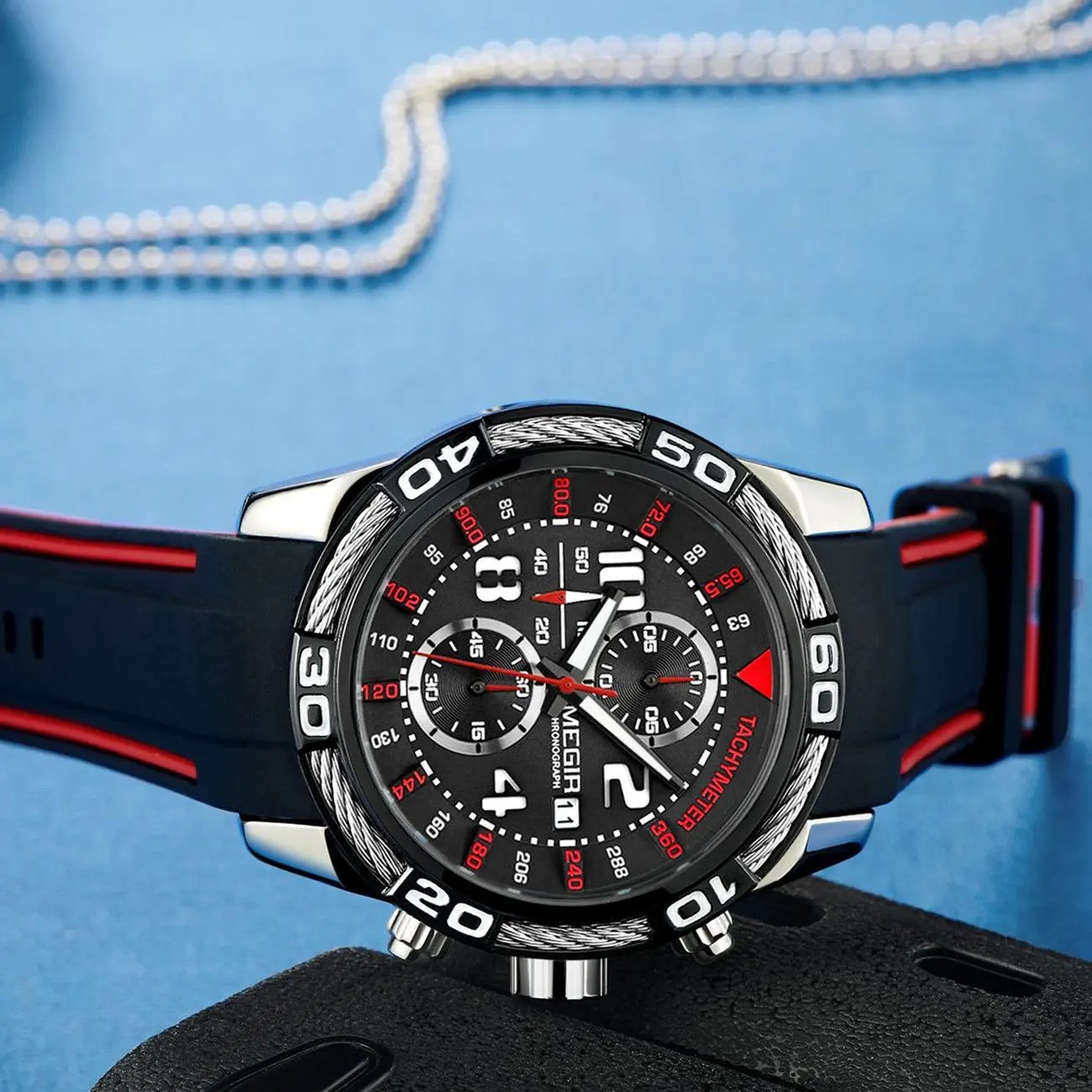 MEGIR Fashion Sports Watches for Men Luxury Quartz Casual Wristwatch Silicone Strap Man Chronograph Clock Relogio Masculino 2045 by MEGIR WATCH GROUP