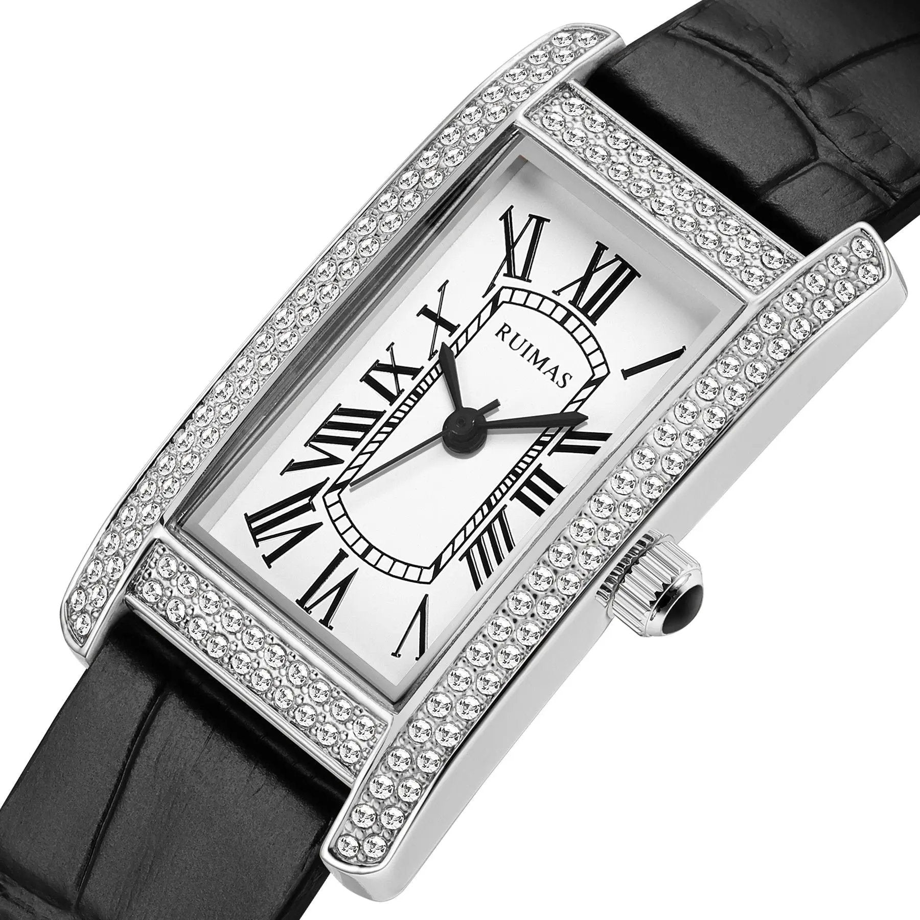 RUIMAS Brand Wrist Watches For Women Square Rose Gold WristWatch Fashion Luxury Leather Female Casual Ladies Quartz Watch Clock 335 by MEGIR WATCH GROUP