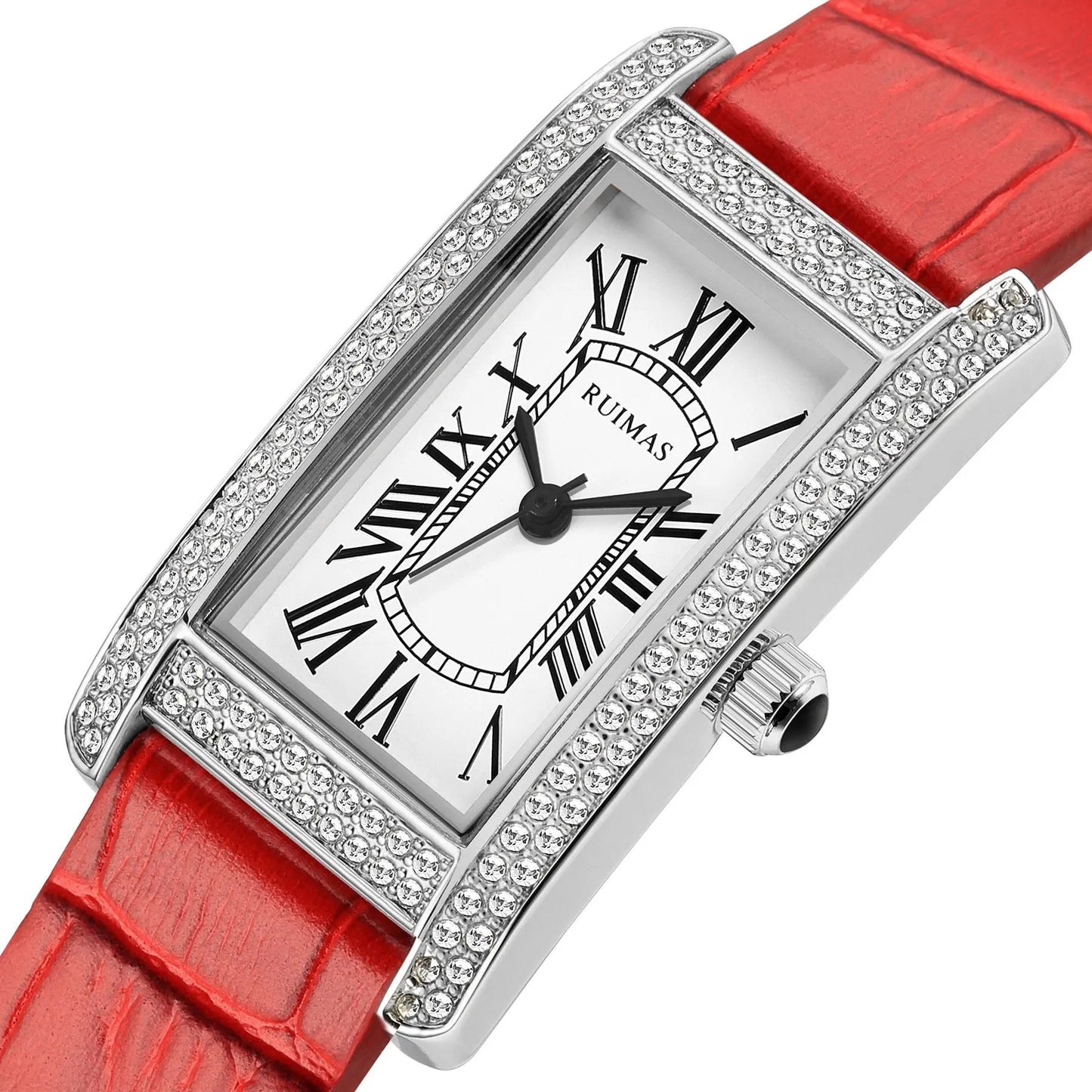 RUIMAS Brand Wrist Watches For Women Square Rose Gold WristWatch Fashion Luxury Leather Female Casual Ladies Quartz Watch Clock 335 by MEGIR WATCH GROUP