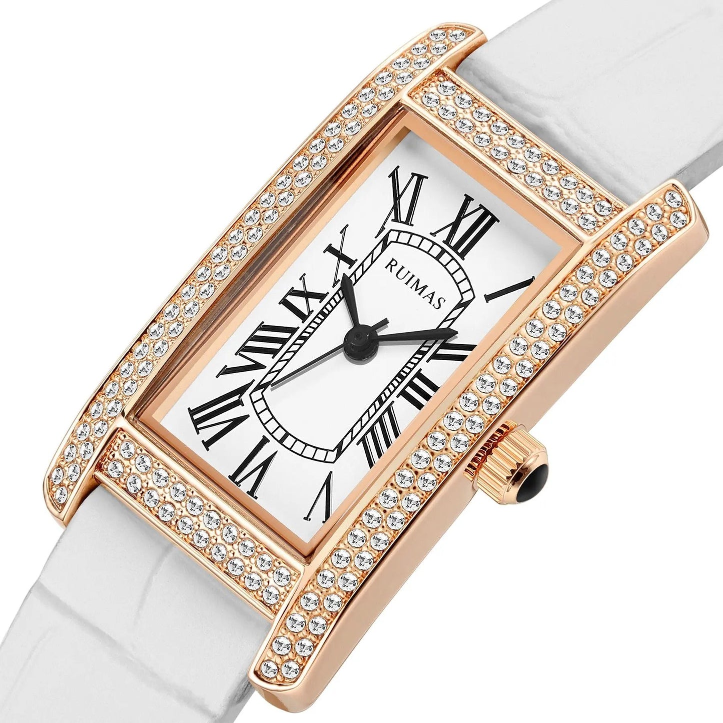RUIMAS Brand Wrist Watches For Women Square Rose Gold WristWatch Fashion Luxury Leather Female Casual Ladies Quartz Watch Clock 335 by MEGIR WATCH GROUP