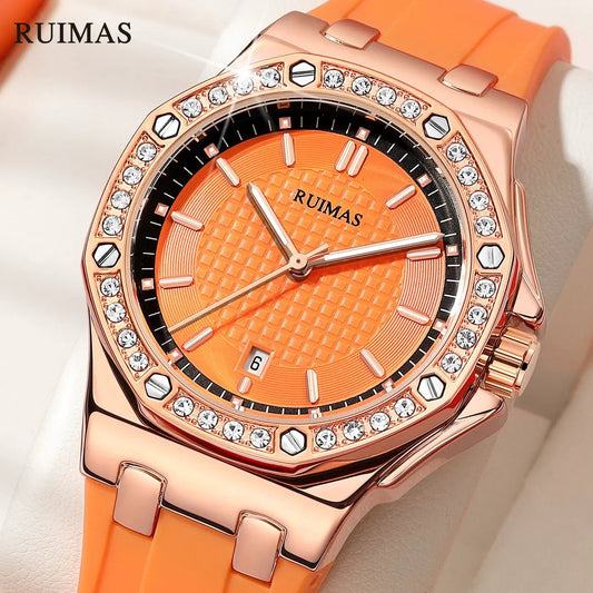 RUIMAS Women Bracelet Quartz Watches Luxury Fashion Ladies Diamond Large Dial Female Elegant Wristwatches Clock Montre Femme 339 by MEGIR WATCH GROUP