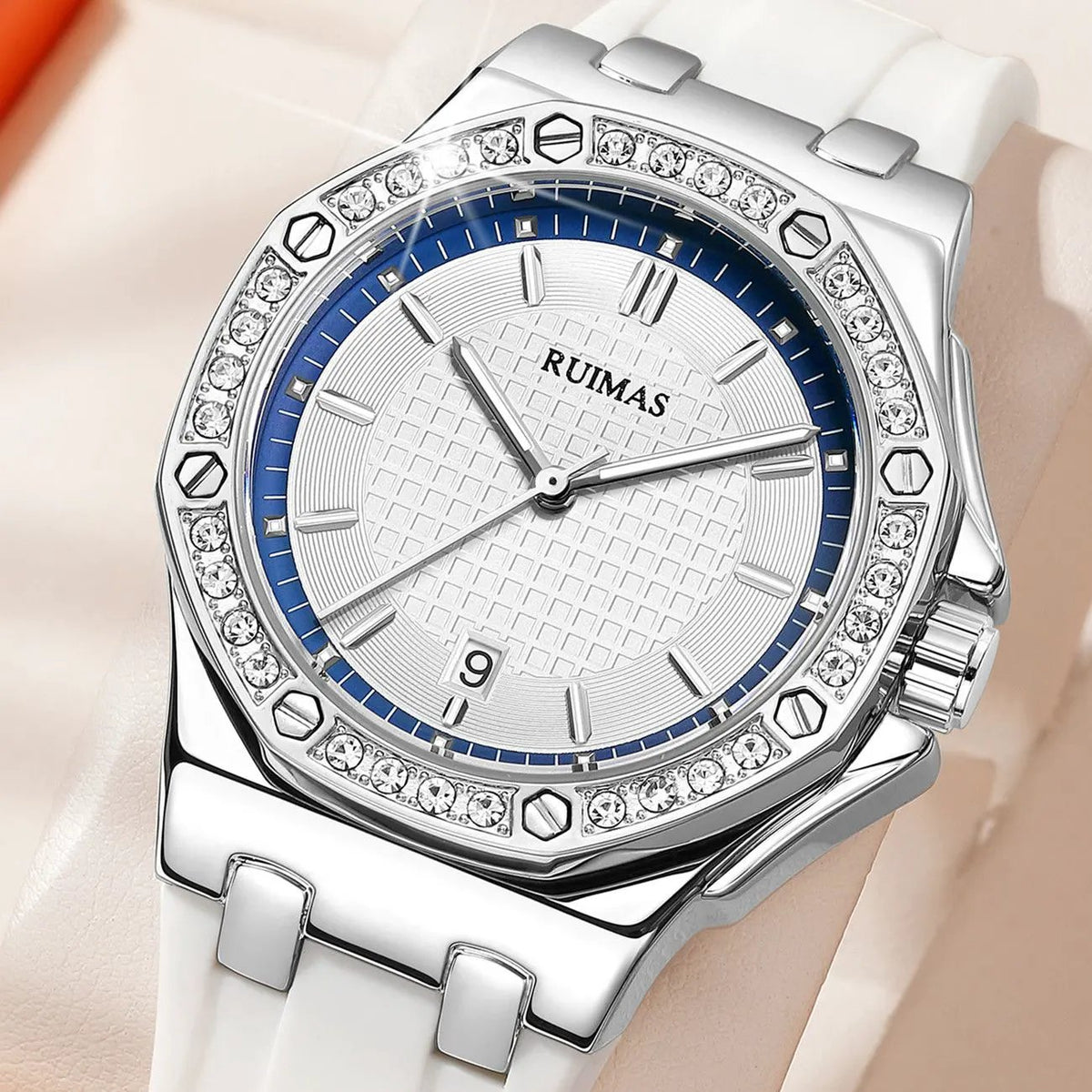 RUIMAS Women Bracelet Quartz Watches Luxury Fashion Ladies Diamond Large Dial Female Elegant Wristwatches Clock Montre Femme 339 by MEGIR WATCH GROUP