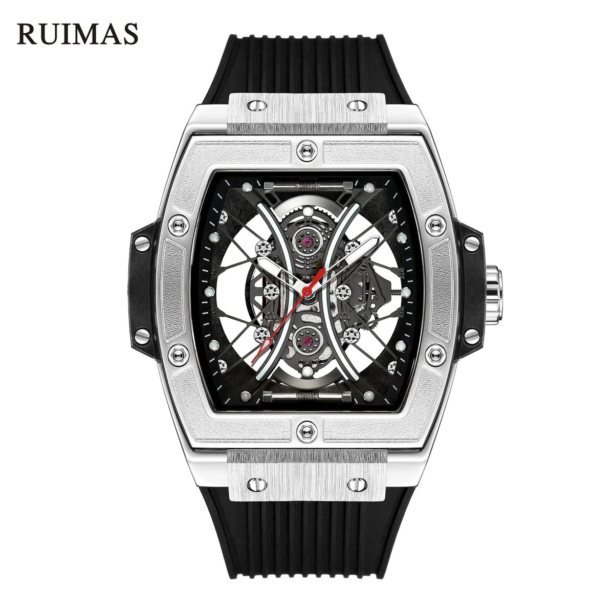 RUIMAS Quartz Sport Watches for Man Hollow Out Fashion Men Wristwatch 3ATM Waterproof Silicone Strap Clock Relogio Masculino 334 by MEGIR WATCH GROUP