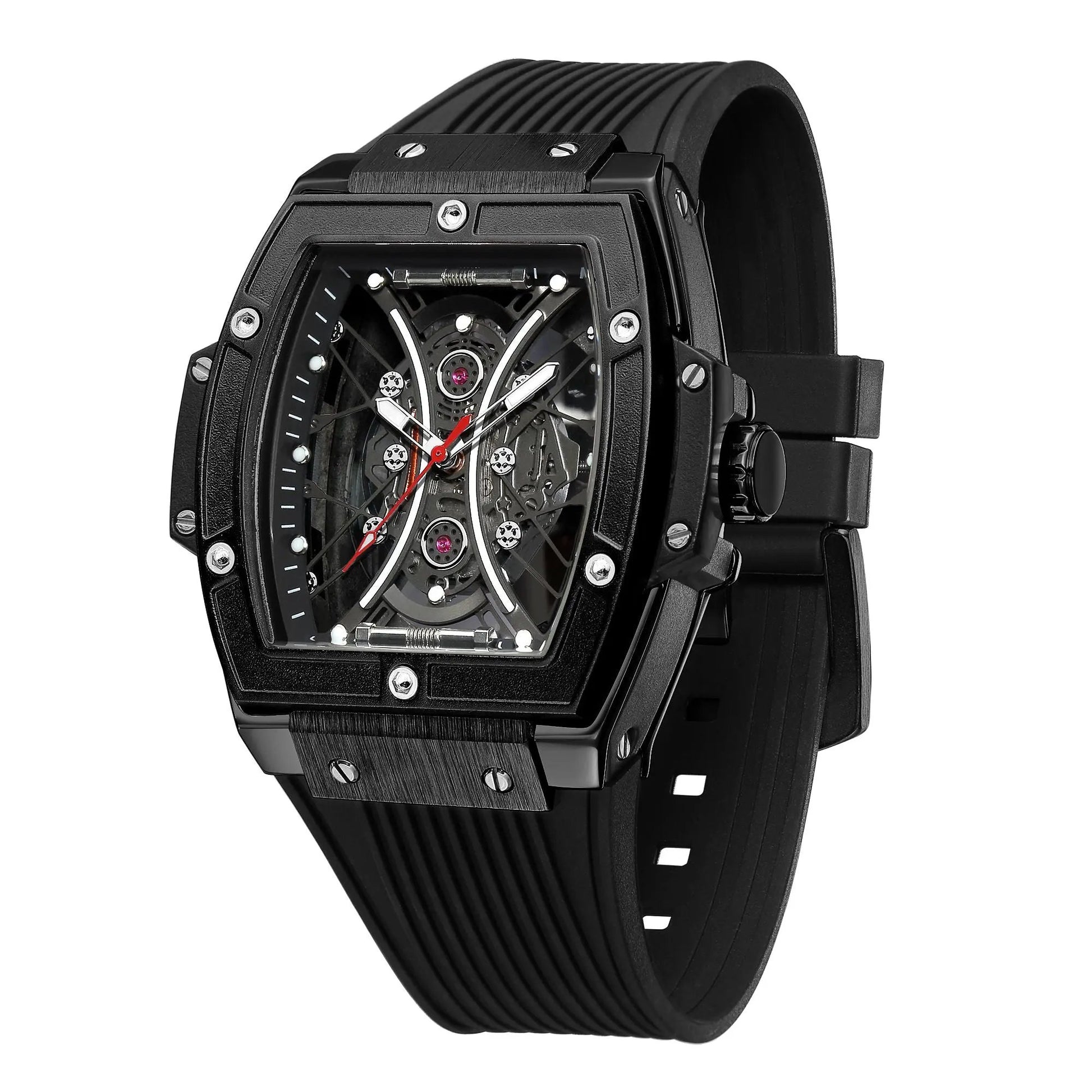 RUIMAS Quartz Sport Watches for Man Hollow Out Fashion Men Wristwatch 3ATM Waterproof Silicone Strap Clock Relogio Masculino 334 by MEGIR WATCH GROUP