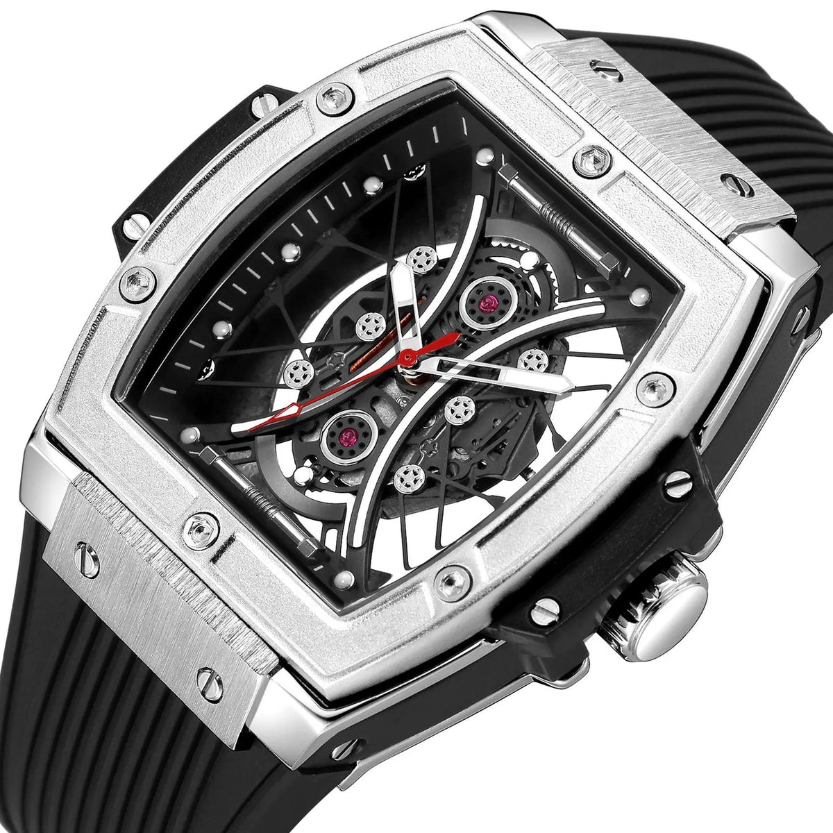 RUIMAS Quartz Sport Watches for Man Hollow Out Fashion Men Wristwatch 3ATM Waterproof Silicone Strap Clock Relogio Masculino 334 by MEGIR WATCH GROUP