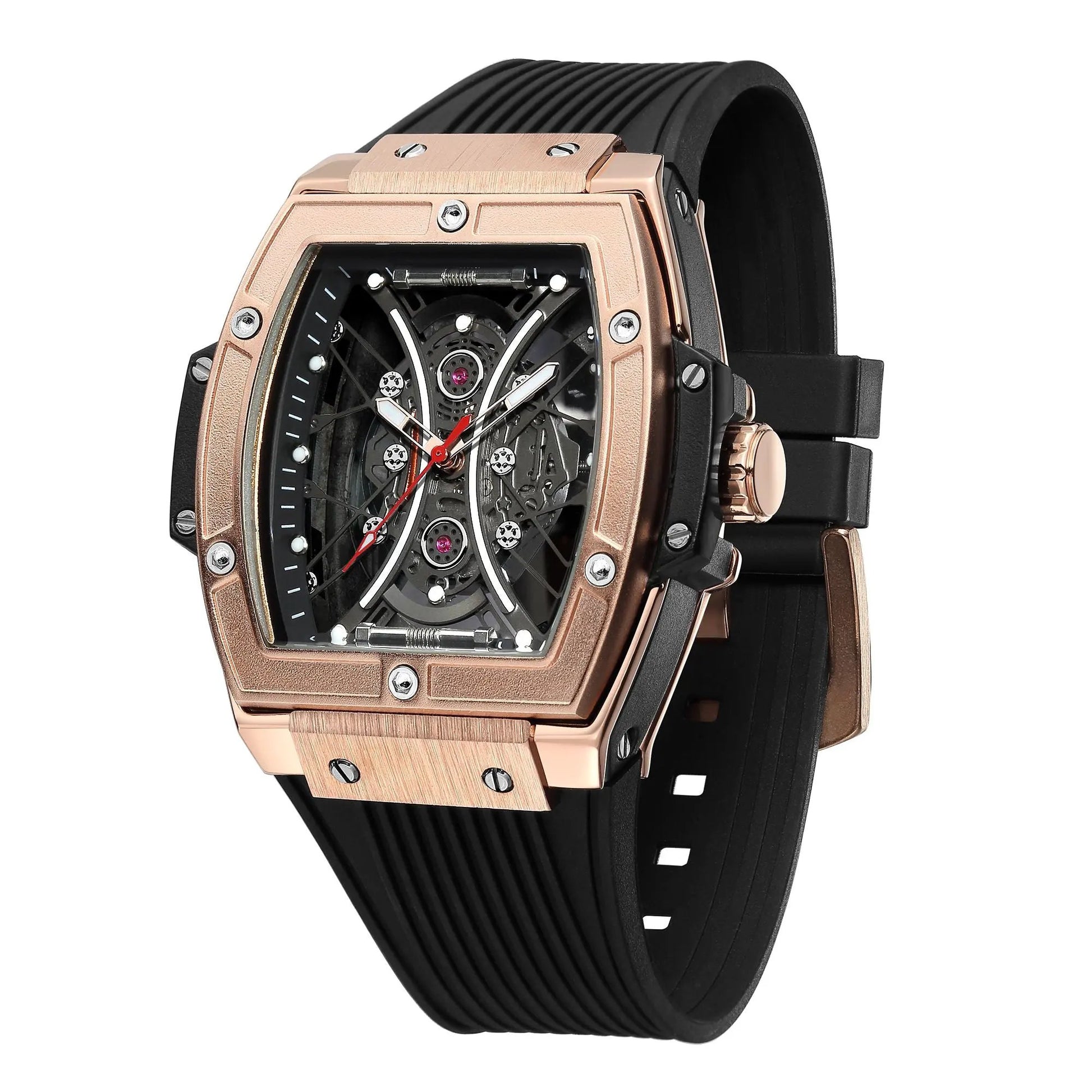 RUIMAS Quartz Sport Watches for Man Hollow Out Fashion Men Wristwatch 3ATM Waterproof Silicone Strap Clock Relogio Masculino 334 by MEGIR WATCH GROUP