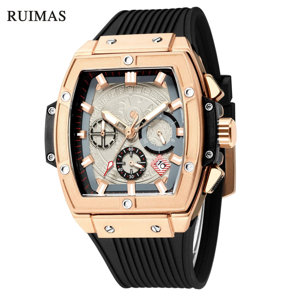 RUIMAS Watch for Men Fashion Luxury Sport Military Watches Silicone Strap Waterproof Quartz Casual Wristwatch Clock Montre Homme 333 by MEGIR WATCH GROUP