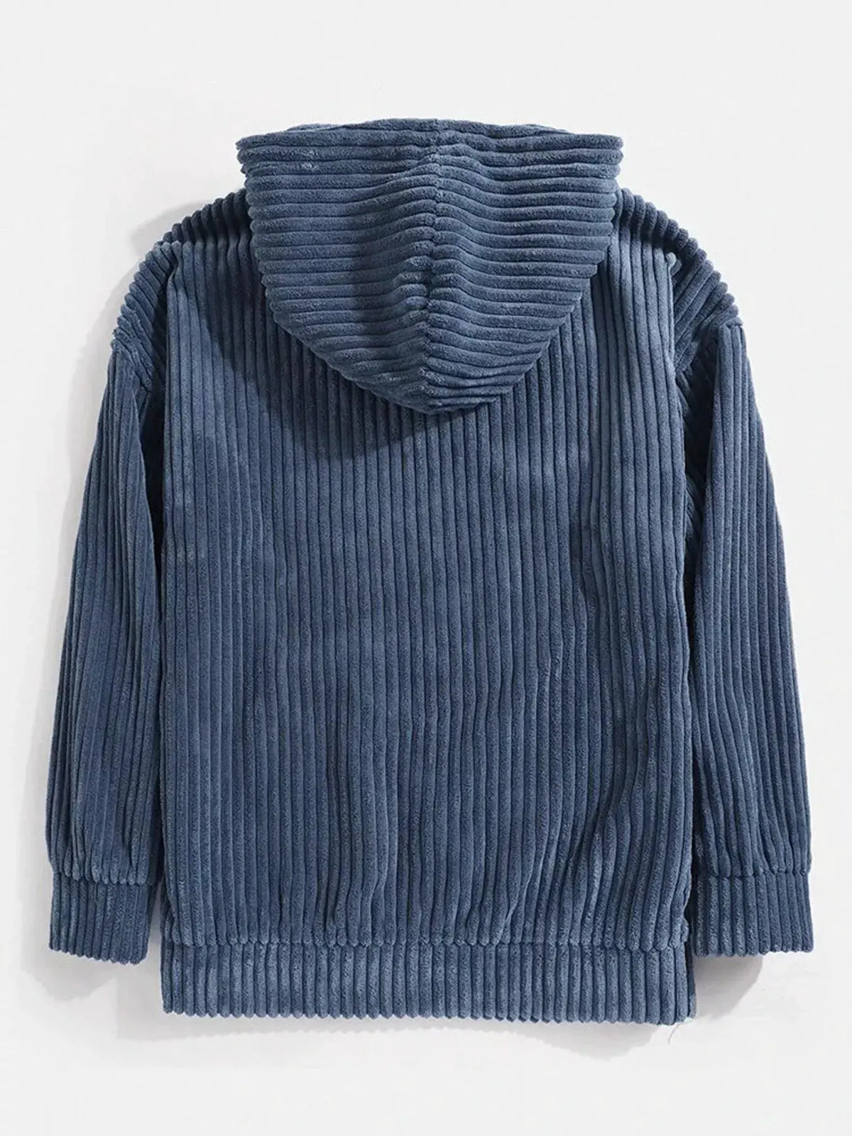 Men's Full Size Casual Corduroy Hoodie Plus Size by Trendsi