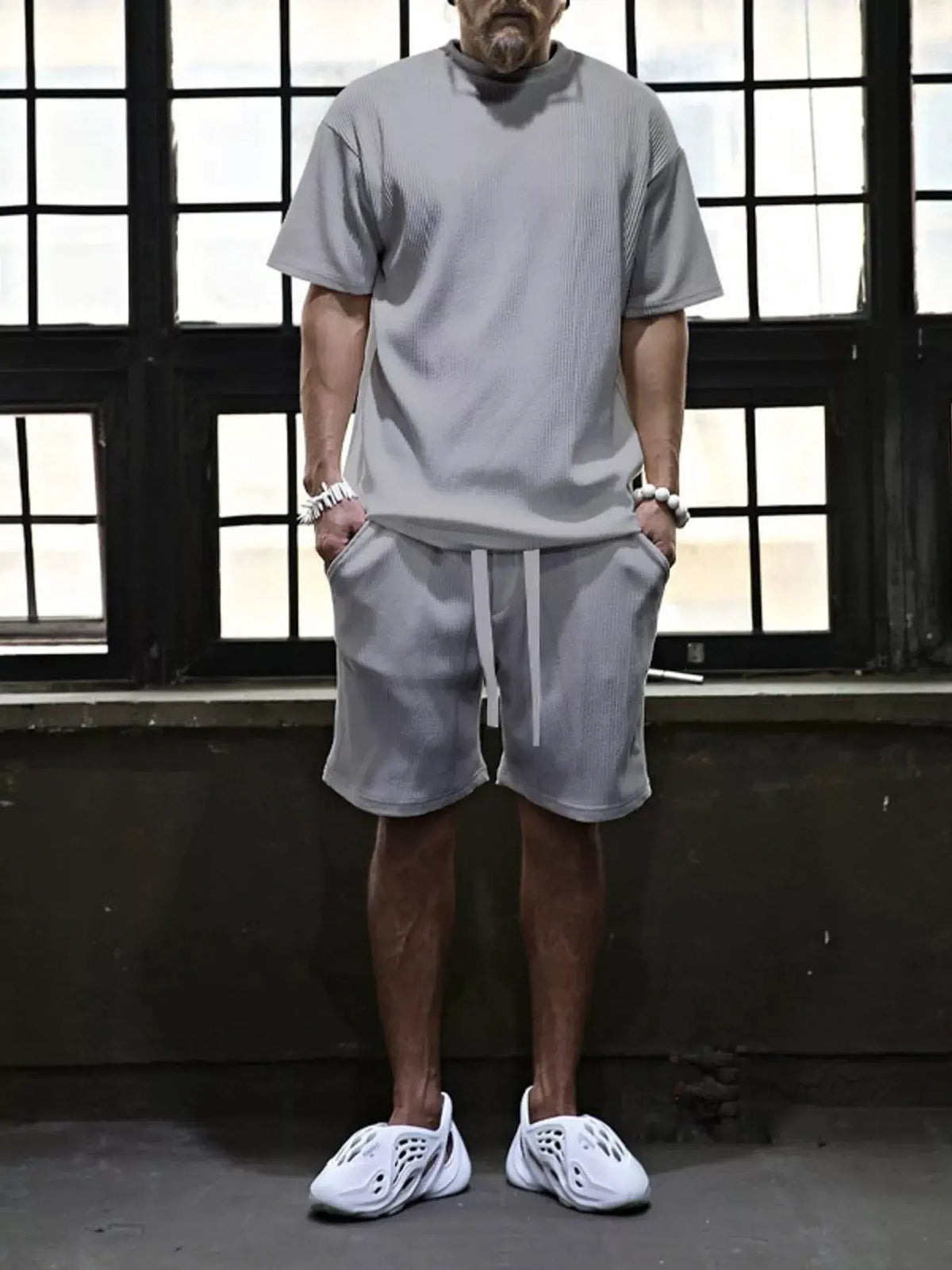 Men's Full Size Short Sleeve Top and Shorts Set Plus Size by Trendsi