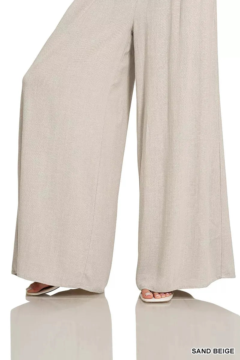 Zenana Smocked Waistband Wide Leg Lounge Pants by Zenana