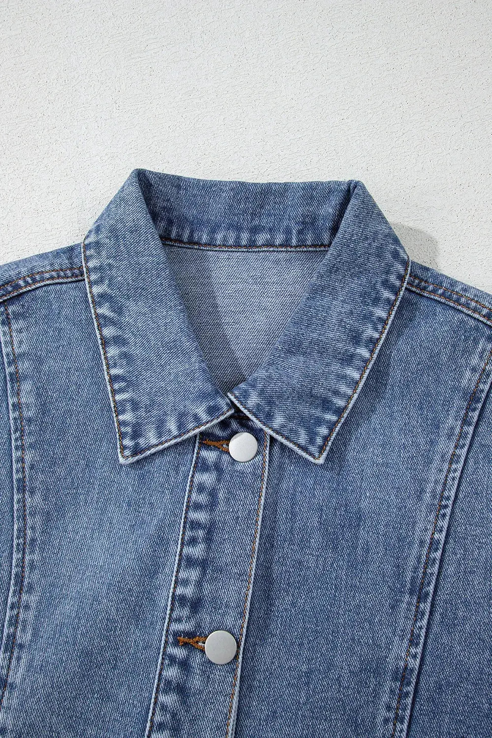 Button Up Cap Sleeve Denim Jacket by Partner Label
