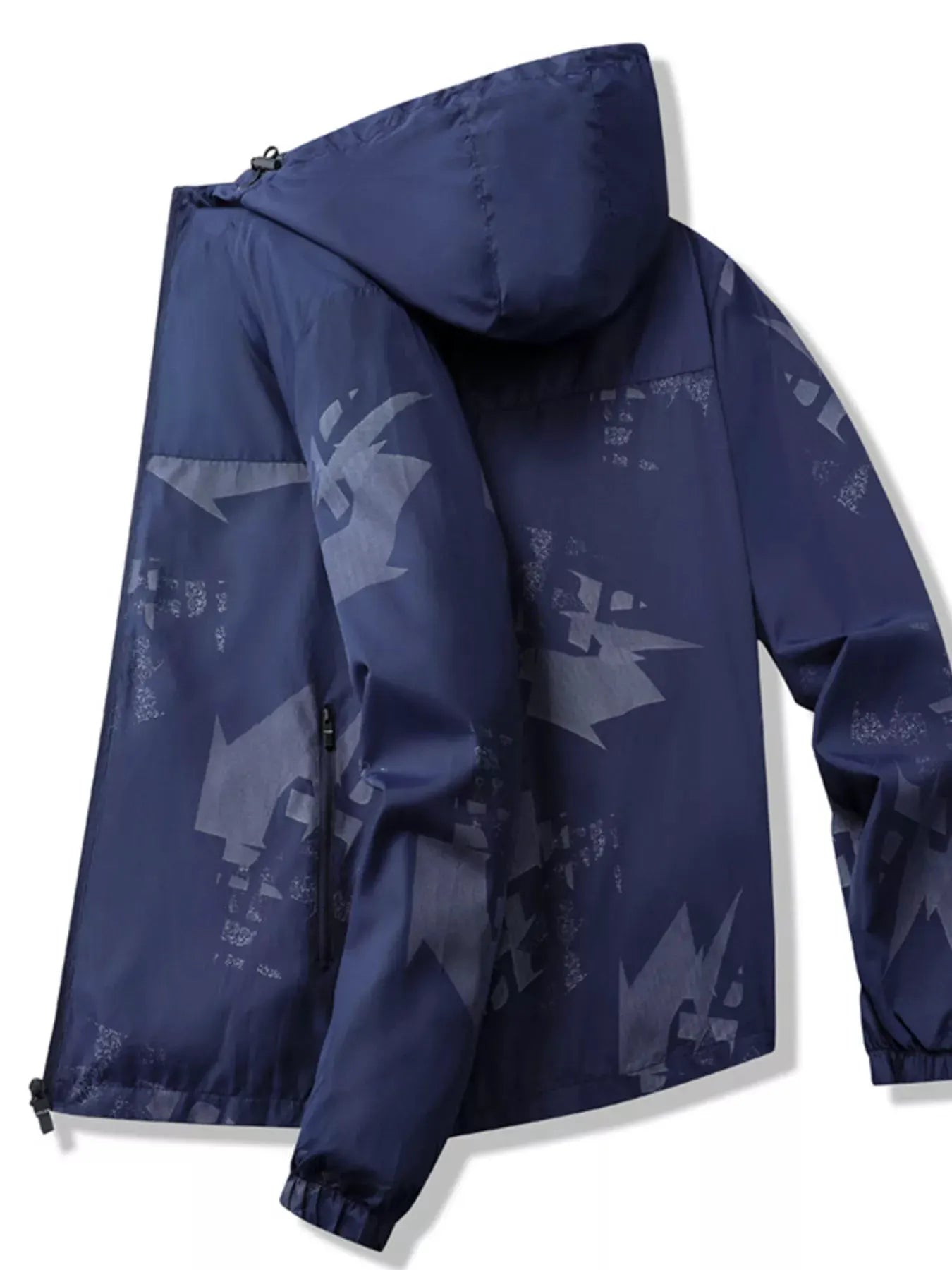 Men's Plus Size Lightweight Hooded Windbreaker Jacket by Partner Label