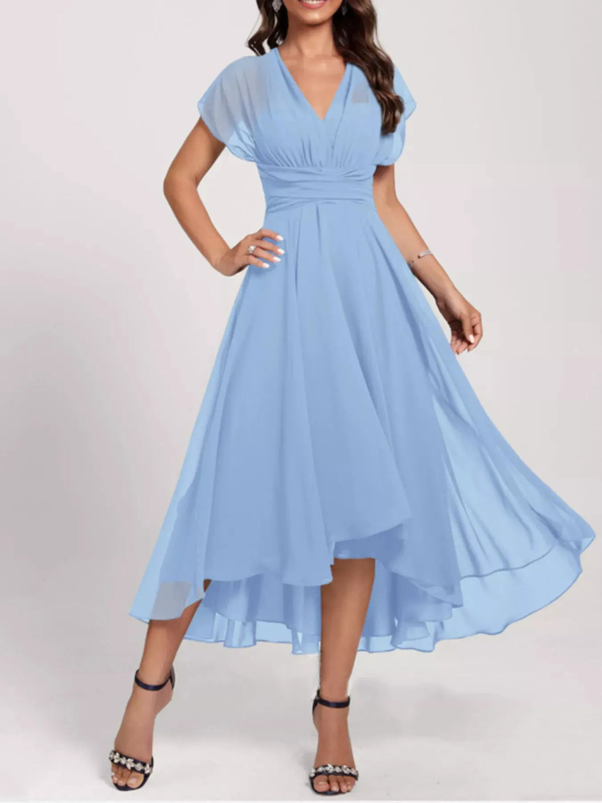 Ruched A-Line Midi Dress by Partner Label