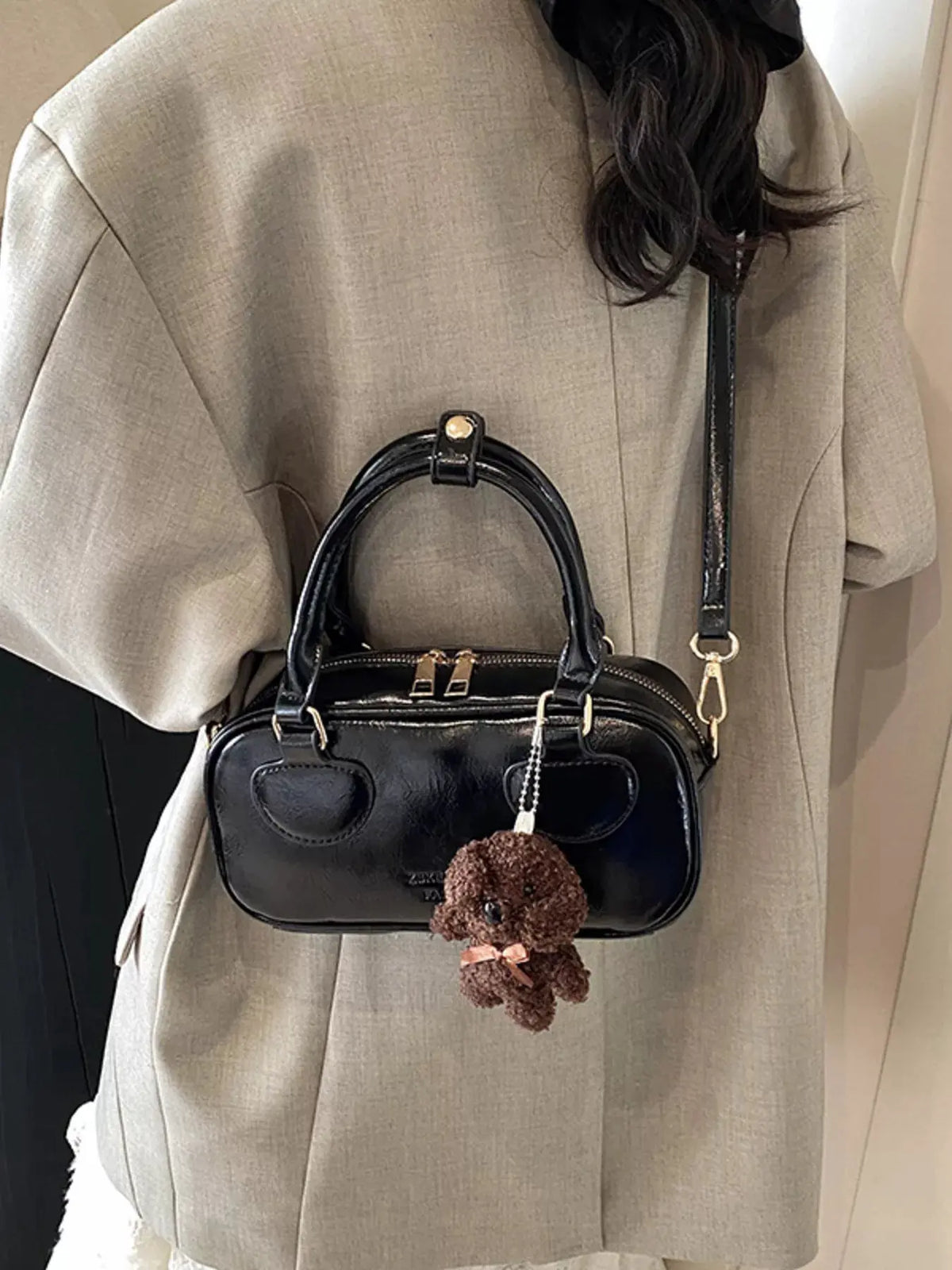 Vintage Style Crossbody Bag with Charm by Partner Label
