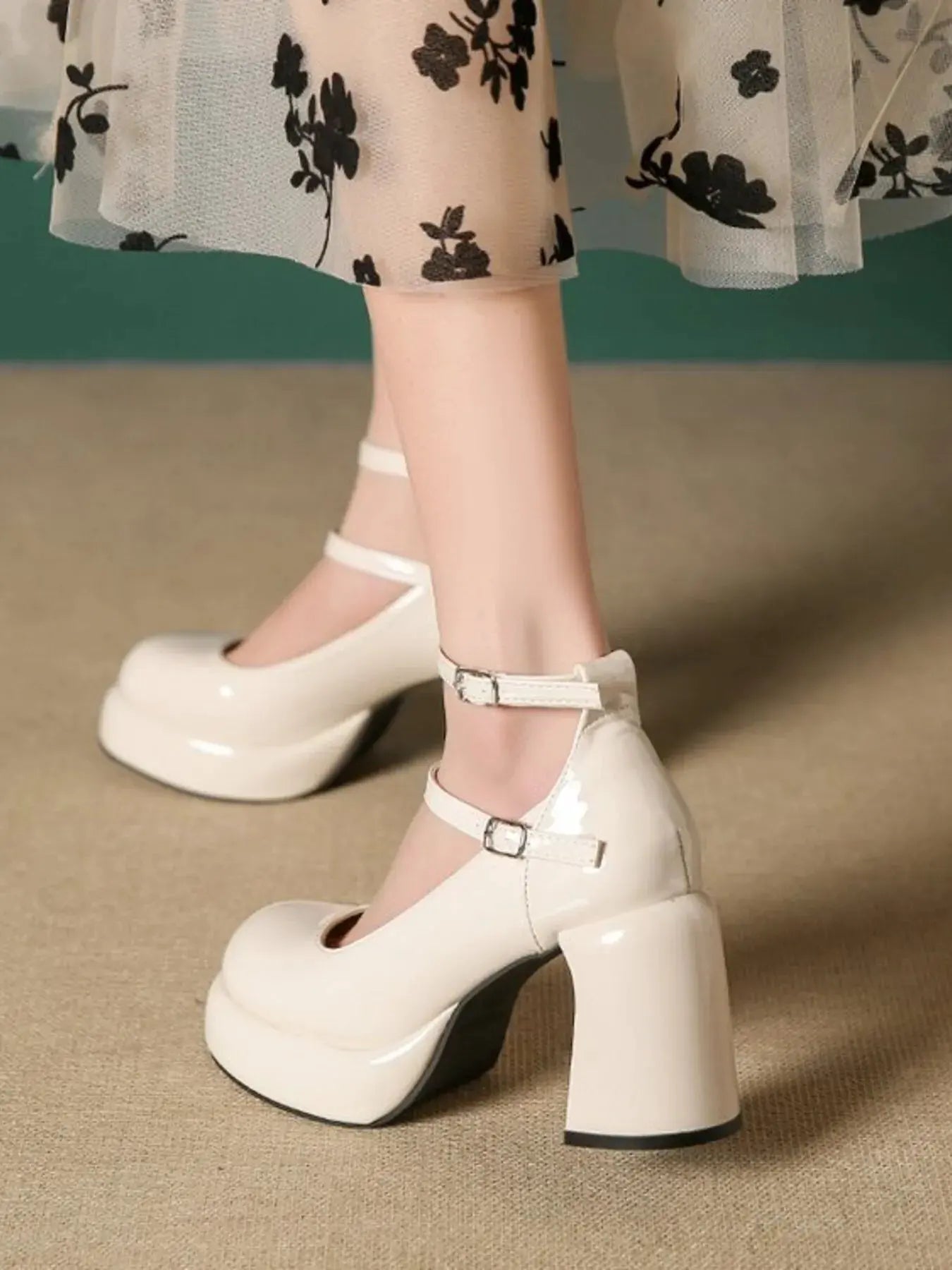 Patent Leather Mary Jane Platform Pumps by Partner Label