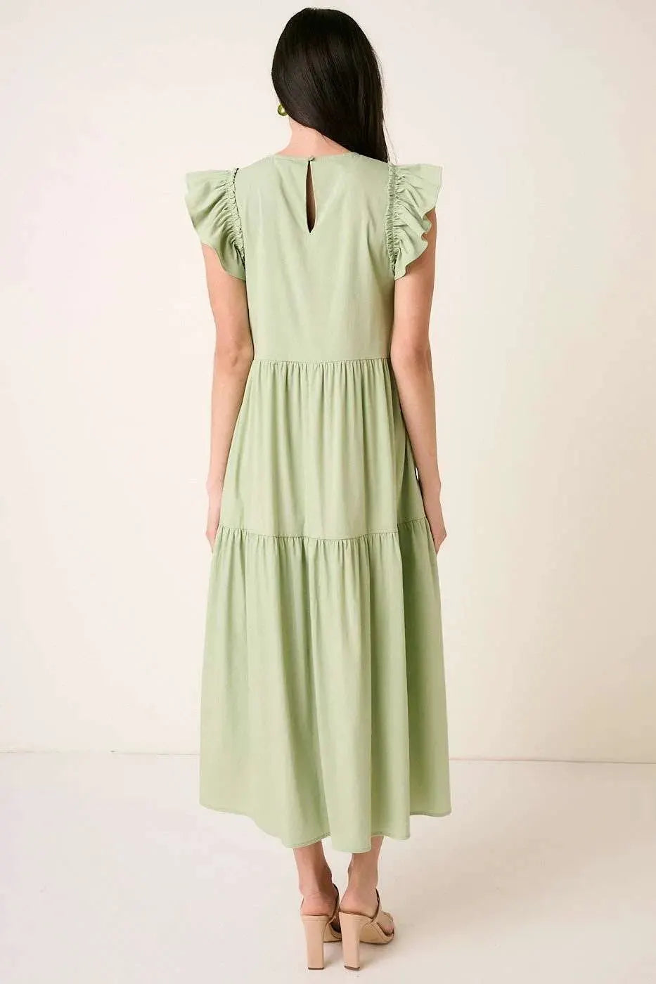 Mittoshop Ruffle Short Sleeve Tiered Maxi Dress by Mittoshop