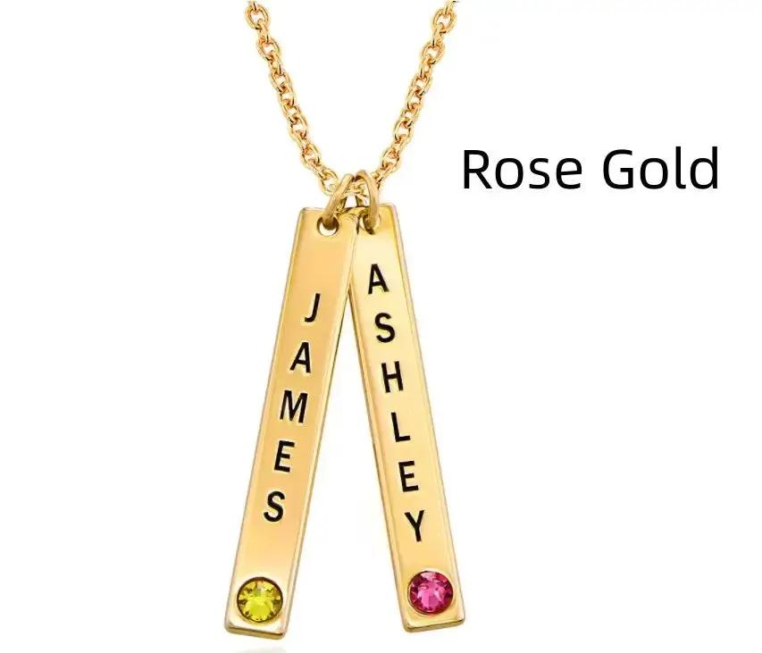 Personalized Vertical Necklace, Mother's Day Gift by Maiden-Art