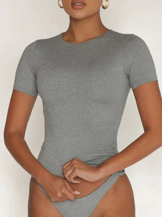 Round Neck Short Sleeve Swim Top by Partner Label