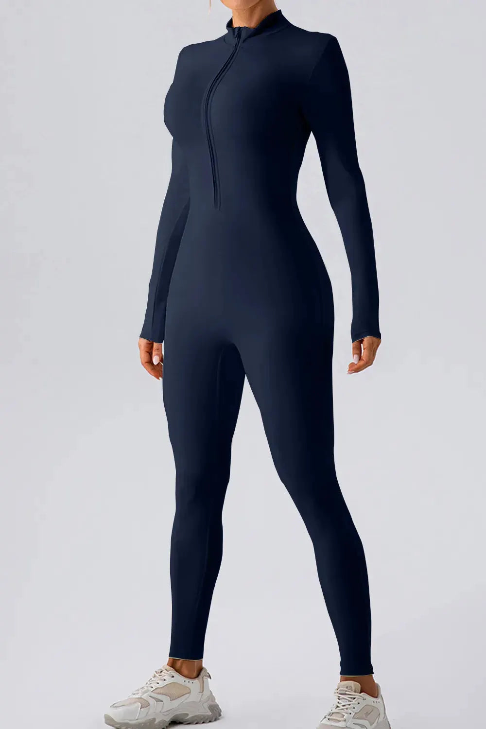 Half Zip Mock Neck Active Jumpsuit by Partner Label